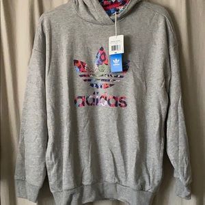 ‼️ SOLD ‼️ Adidas Multicolor Rose Hoodie in Grey